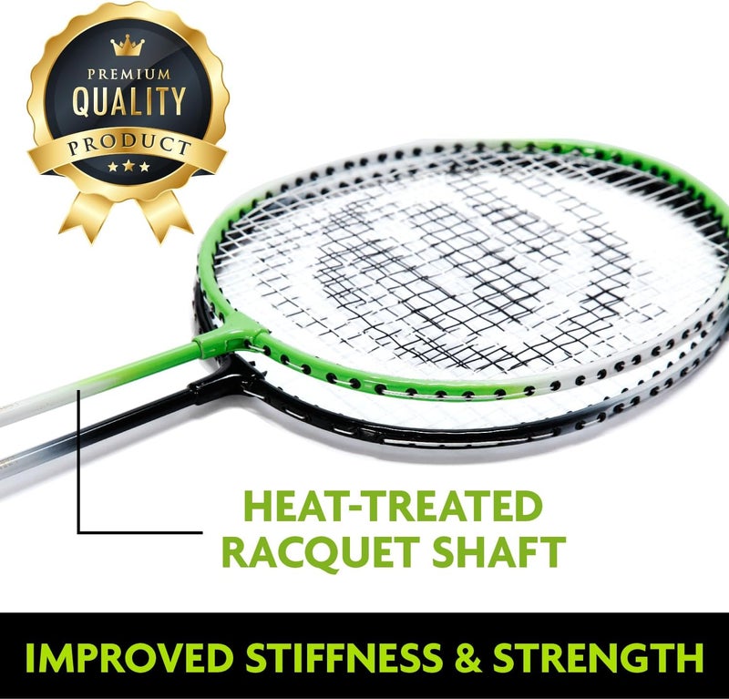 E-Jet Badminton Net Rackets Shuttlecocks Combo Set - Portable & Instant Setup (Backyard Fun, Beach Park Picnic Outdoor Games) - Image 4